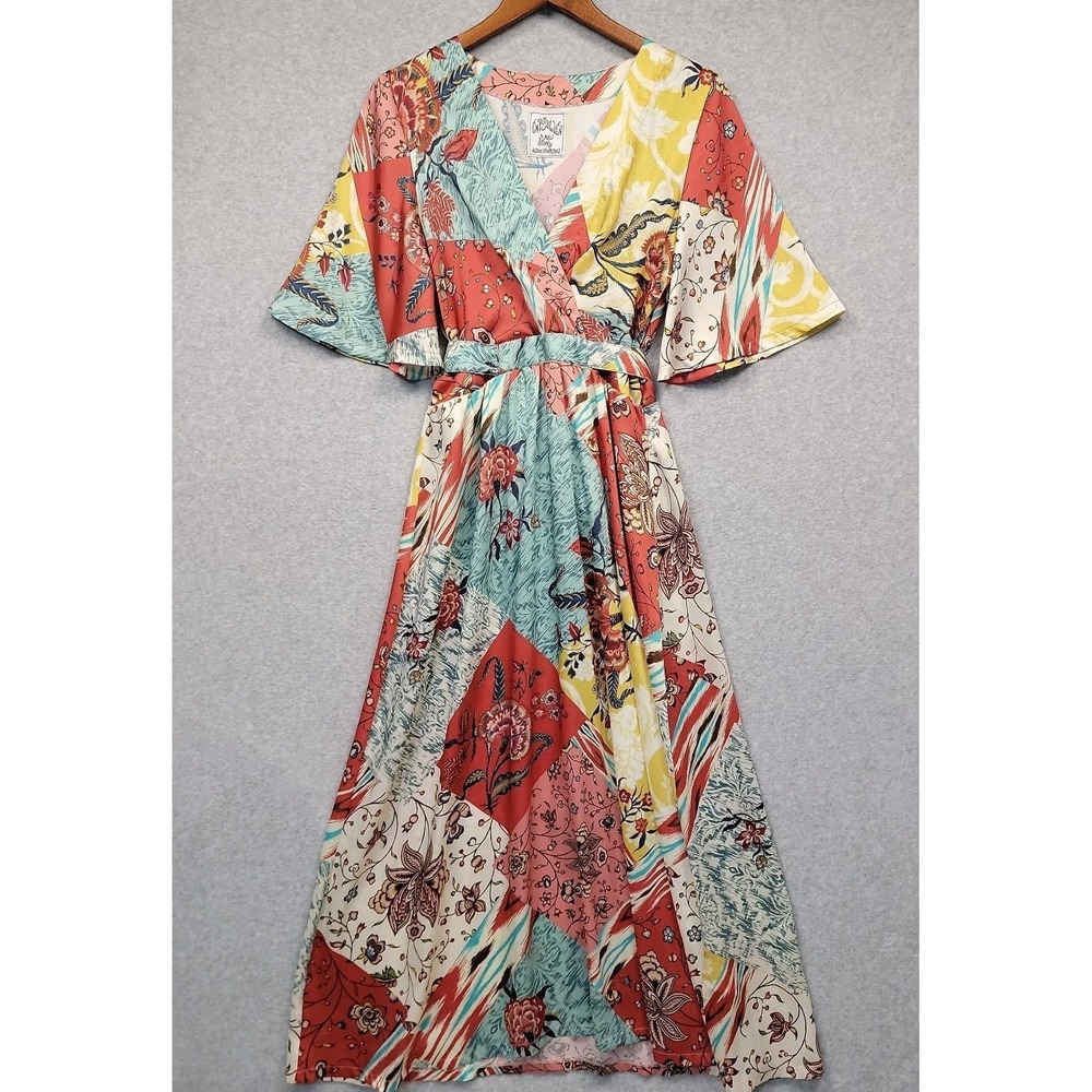 ALDOMARTINS Cap Juluca New Story Multicolor Boho‎ Floral Printed Maxi Dress Sz M